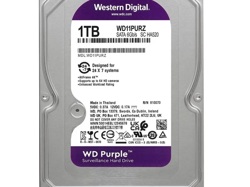 WD Purple 1TB 5400Rpm 64MB -WD11PURZ