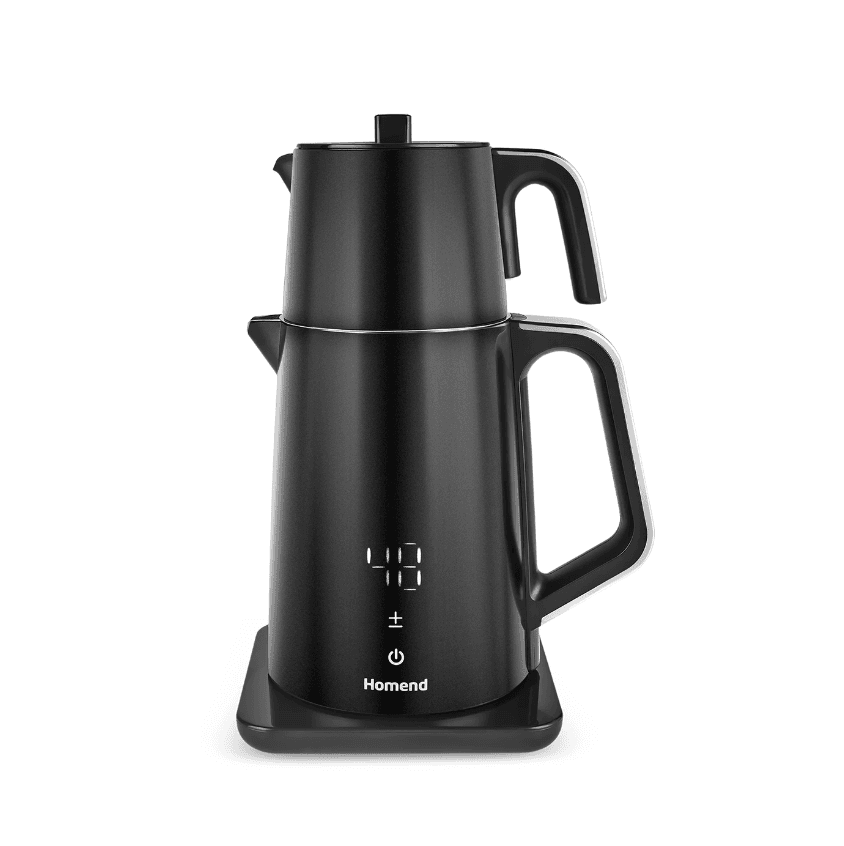 Homend Artfood Royaltea Cooltouch 1798H Dokunmatik El Yakmaz Gövdeli Paslanmaz Çelik Konuşan Çay Makinesi Siyah