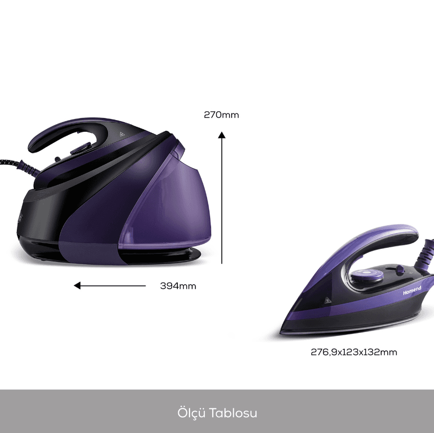 Homend Jetsteam 1173H Buhar Kazanlı Ütü Mor Siyah