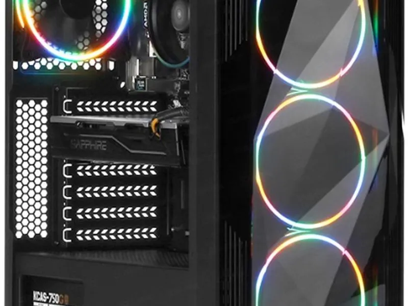 Dark Diamond PRO 500W 4x12cm RGB Full Akrilik Ön ve Yan Panel, USB 3.0 Bilgisayar Kasası