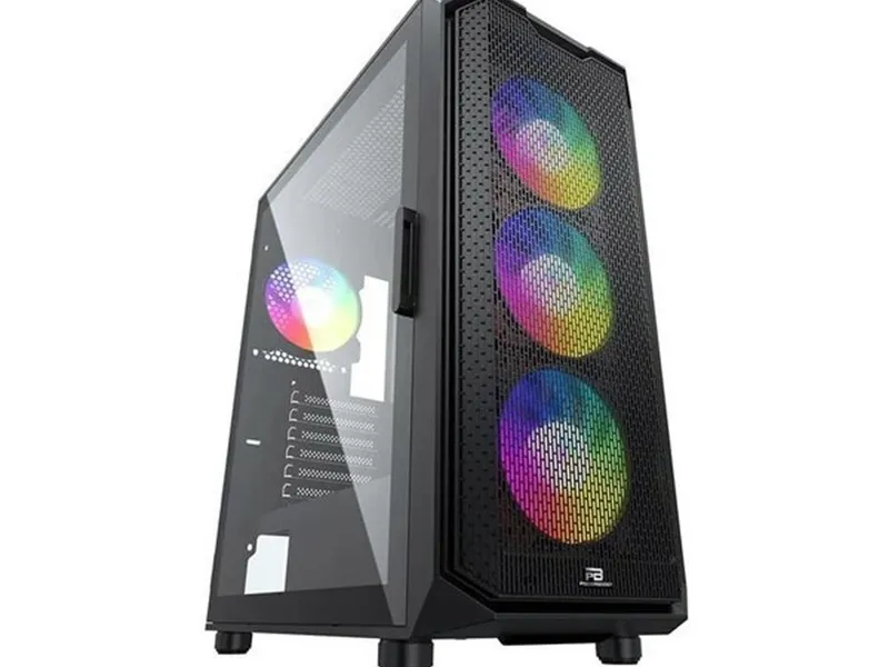 PowerBoost PB-P521B 750w 80+ Bronze USB 3.0 ATX Mesh RGB fan siyah Kasa